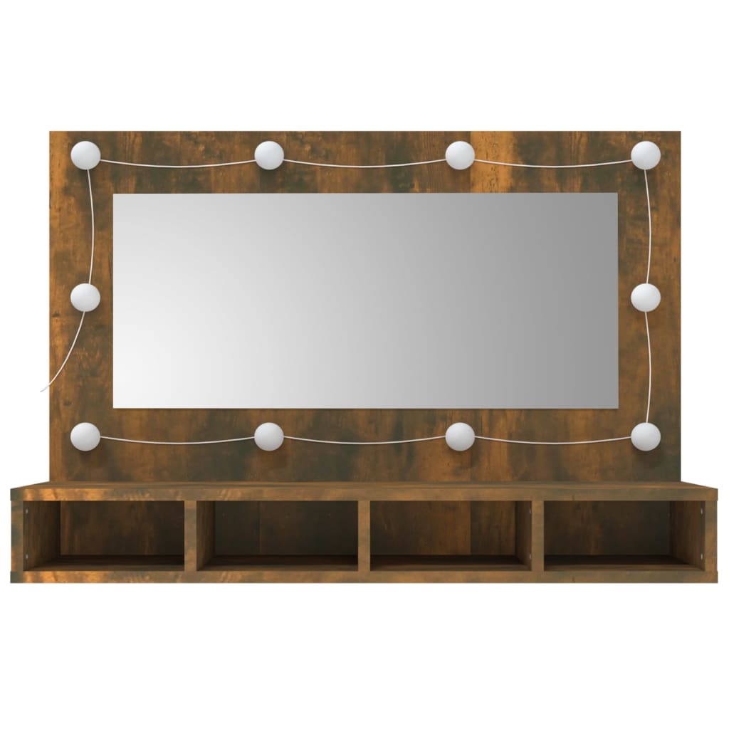 Spiegelschrank mit LED, wandhängender Make-up-Spiegel, 90x31,5x62 cm