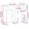 Credenza FLORIN Finitura Rovere Sonoma 88,5 x 30,5 x 73 cm Truciolato
