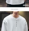 Premium Retro American Henley Collar Long Sleeve Men's Hoodie - Autumn Plus Velvet, Loose Fit High-Grade Pure Cotton POLO Shirt