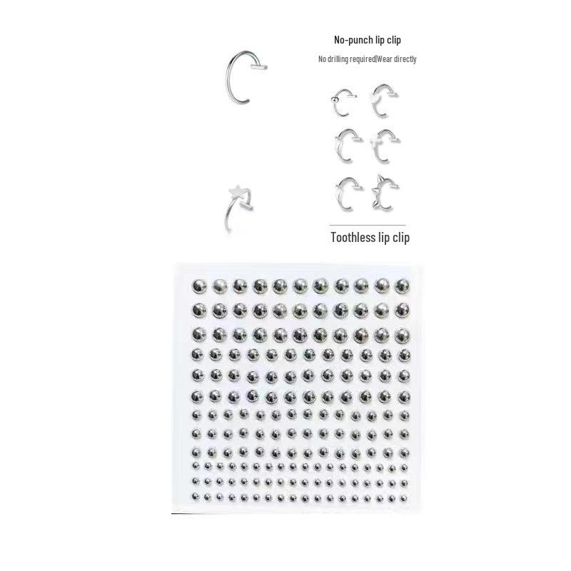 Nicht-piercing Titan Lippen- & Nasenringe: Heißes Mädchen Teufel Nieten, Klebeohrringe und Knorpelstecker