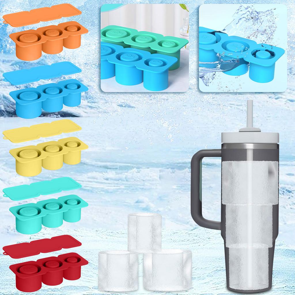 Eiswürfelschale für Becher, wiederverwendbare Schnapsglasform, leicht zu lösende, wiederverwendbare große Eisballschalen aus Silikon mit Deckel für den Gefrierschrank