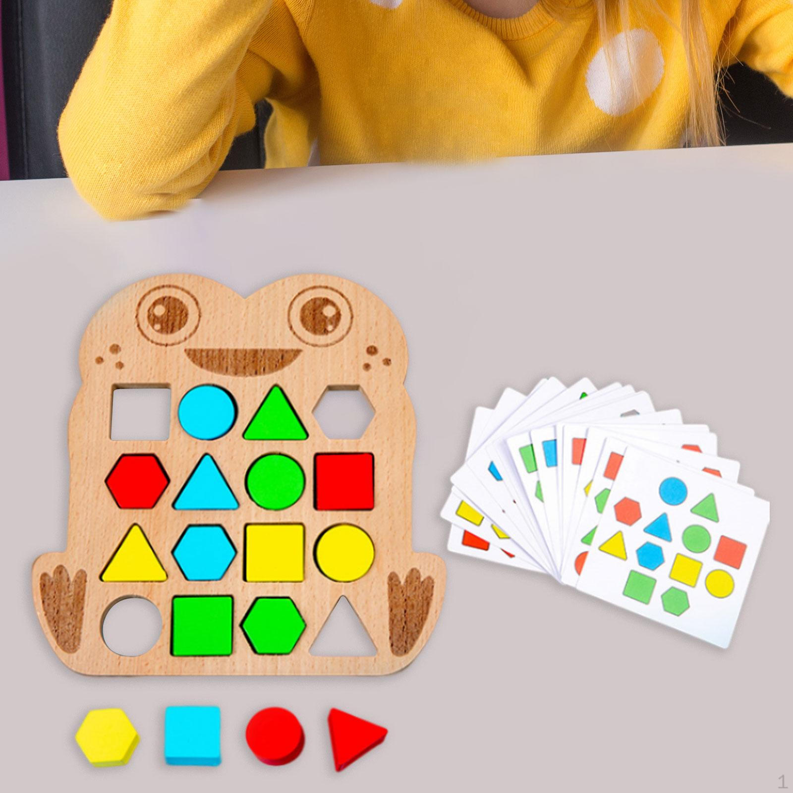 Color Learning Board Game Shape Matching Puzzle Geometric Frog 1Pc