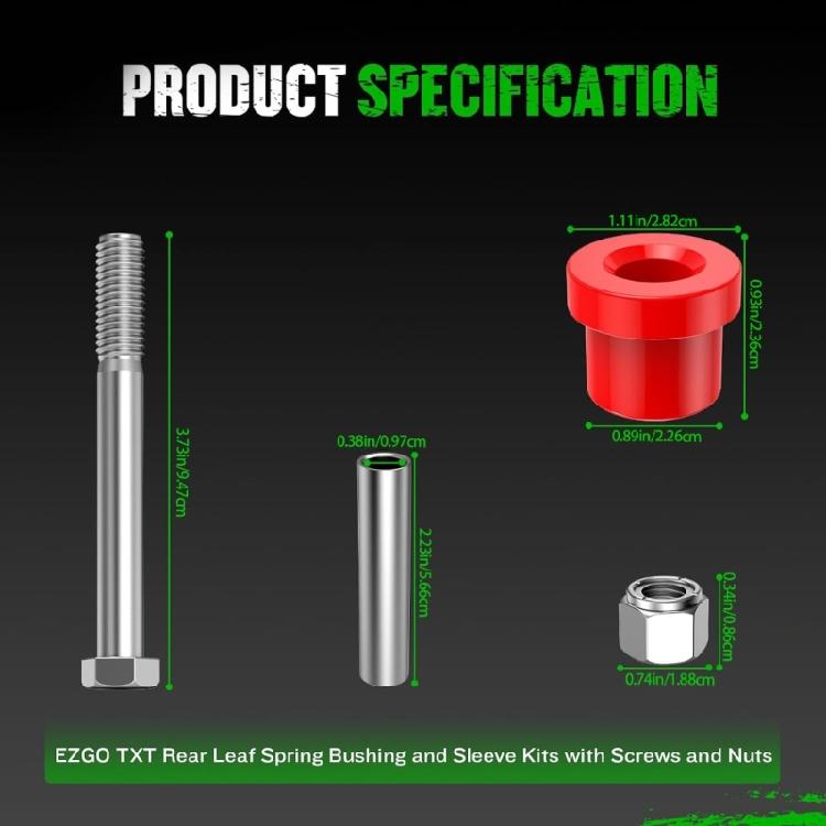 Golf Cart Leaf Spring Shackle Bushing Sleeves Replacement Club Car Front Bushing Kits With Screws Golf Accessories