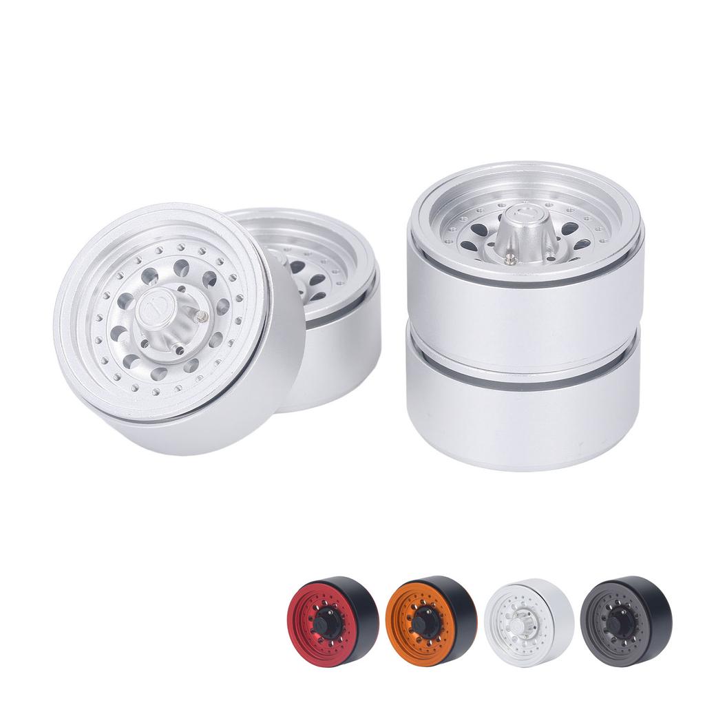 4PCS RC Beadlock Wheel Rim Set 1.9 Inch Aluminum Alloy 1/10 RC Car Wheel Hub for Axial SCX10 I II II