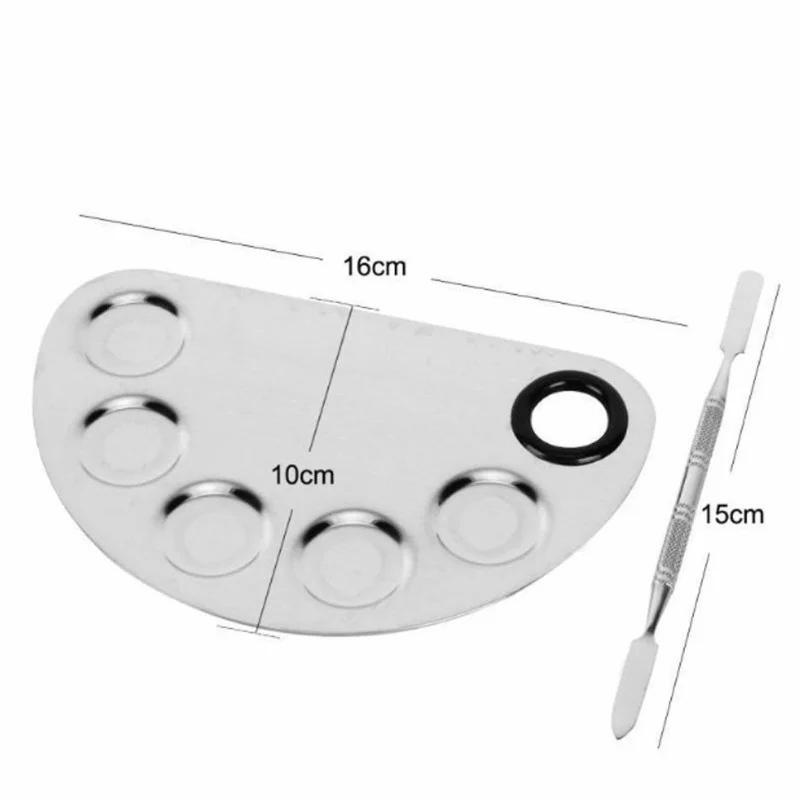 Stainless Steel Palette  Watercolor Paints Makeup Face Palette Spatula Foundation Mixing Paints Oil Paints Palette