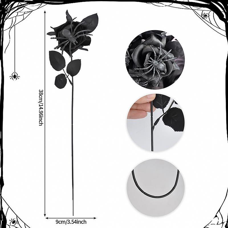 

1 шт. Декор стола Цветок Ужас Декор Наполнитель для вазы Осень Искусственные розы Хэллоуин Доступно несколько вариантов чёрный
