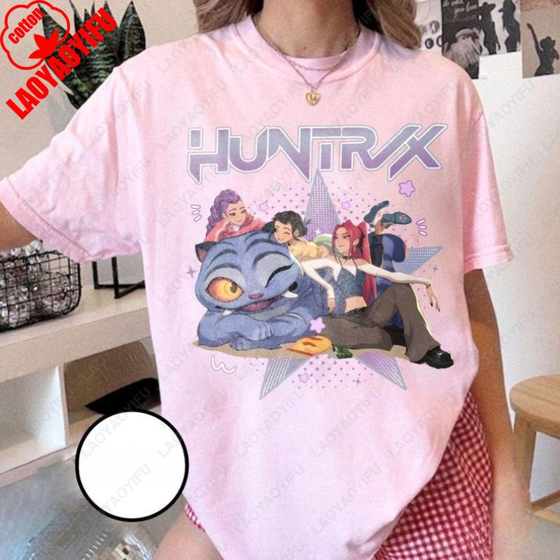 Kpop Huntrix Dämonenjäger Kleidung Mira Rumi Zoey Derpy Tiger T-Shirts Geschenke für Fans Männer Frauen Baumwolle Alles Kombinierbar Camisetas T-Shirt