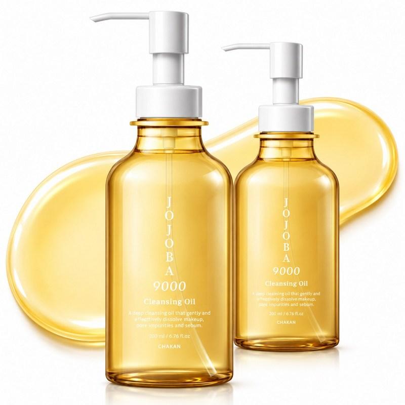 Gentle Jojoba Deep Cleansing Oil for Blackhead, Sebum, and Dead Skin Cell Removal, 2 pcs, 200ml