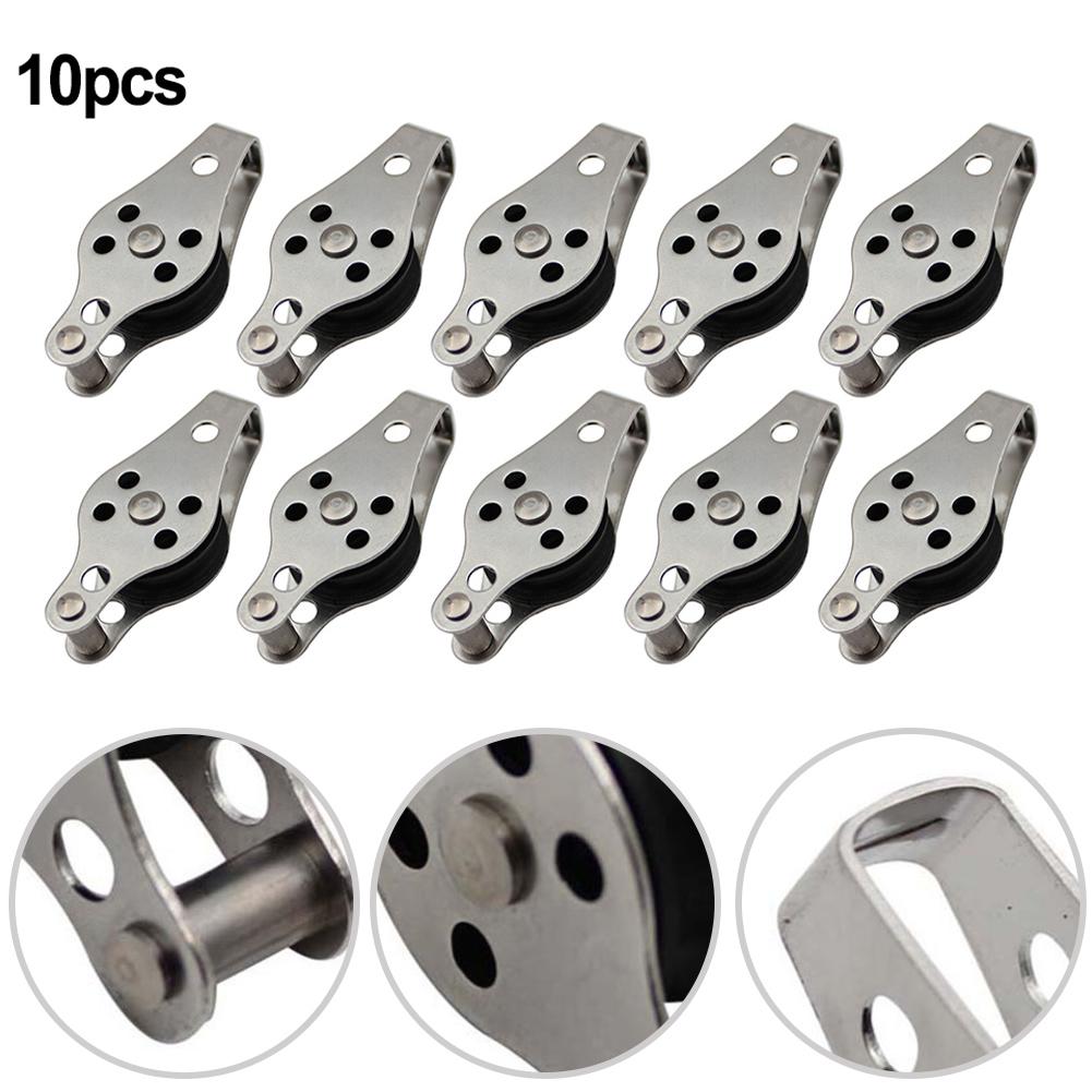 10pcs Stainless Steel  Single Pulley Strong  For Marine Lifting Hand Tools Power Tool Accessories Household Supplies