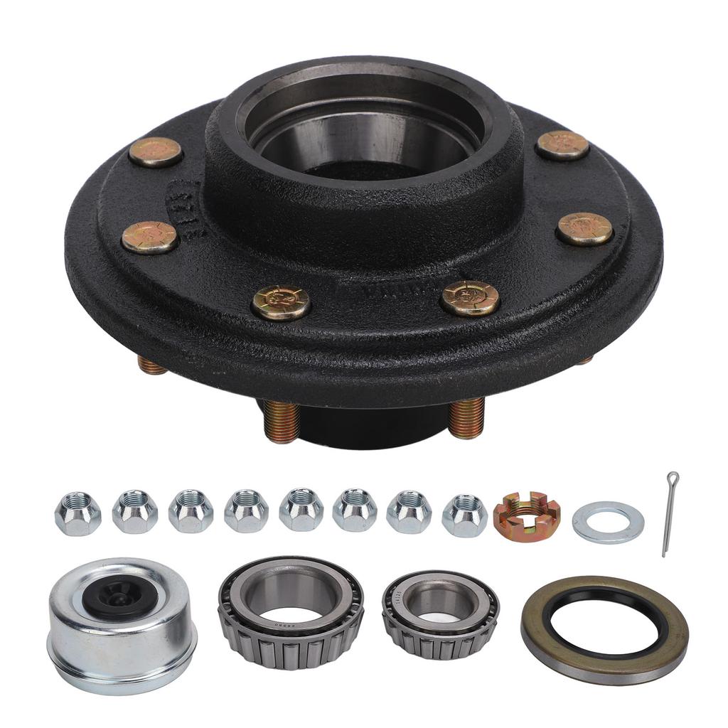 16PCS 8 On 6.5in Trailer Hub Kit 7000lbs Capacity Secure Connection Replacement Axle Hub Set for Trailer Axle