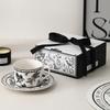 Vintage Elegant Ceramic Coffee Cup and Saucer Set Chic Bird Flower Exquisite Water Cup Home Afternoon Tea Dessert Tray Gift Box