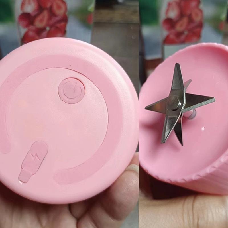 Portable Rechargeable Electric Juicer Cup, Cute Manual Wine Bottle with Small