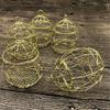 Hohler Vogelkäfig Eisen Süßigkeitenbox Set (Packung mit 6) Vielseitige Aufbewahrungslösung Goldene Aufbewahrungs-Geschenkboxen Elegante Dekoration
