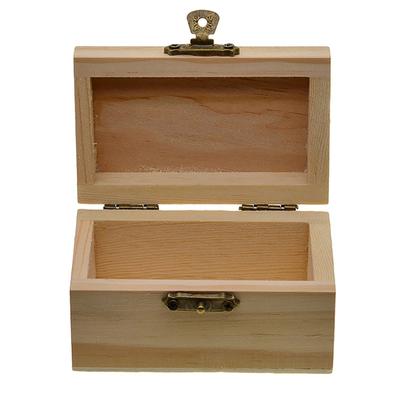 Blank Square Shape Unfinished Wooden Jewelry Gift Box For Kid Diy Craft Supplies Wood Box Pine Storage Vintage Gift Purse Craft
