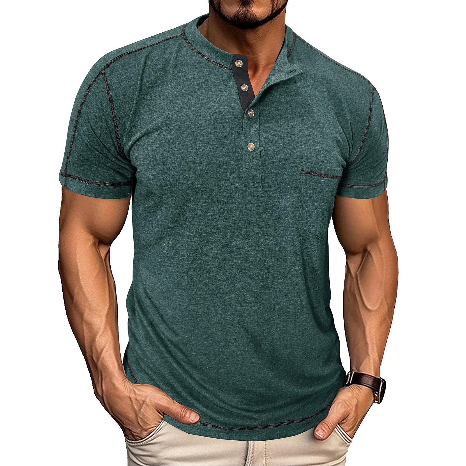 

Men s Classic Fit Polo Shirt with Chest Pocket, Contrast Trim, Multiple Colors (Grey/Blue/Black/Olive/Brown) 3XL зелений
