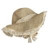 1Pcs Beach Hat Everything Hairy Edge Straw Hat Female Summer Flat Top Outing Sun Hat Small Fresh Bow Mountaineering Hat