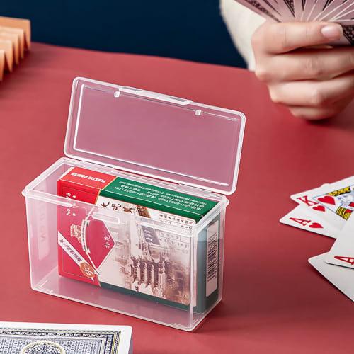 Clear Plastic Playing Card Case Holder Empty Playing Cards Storage Box Game Card Organizer Business Trading Cards