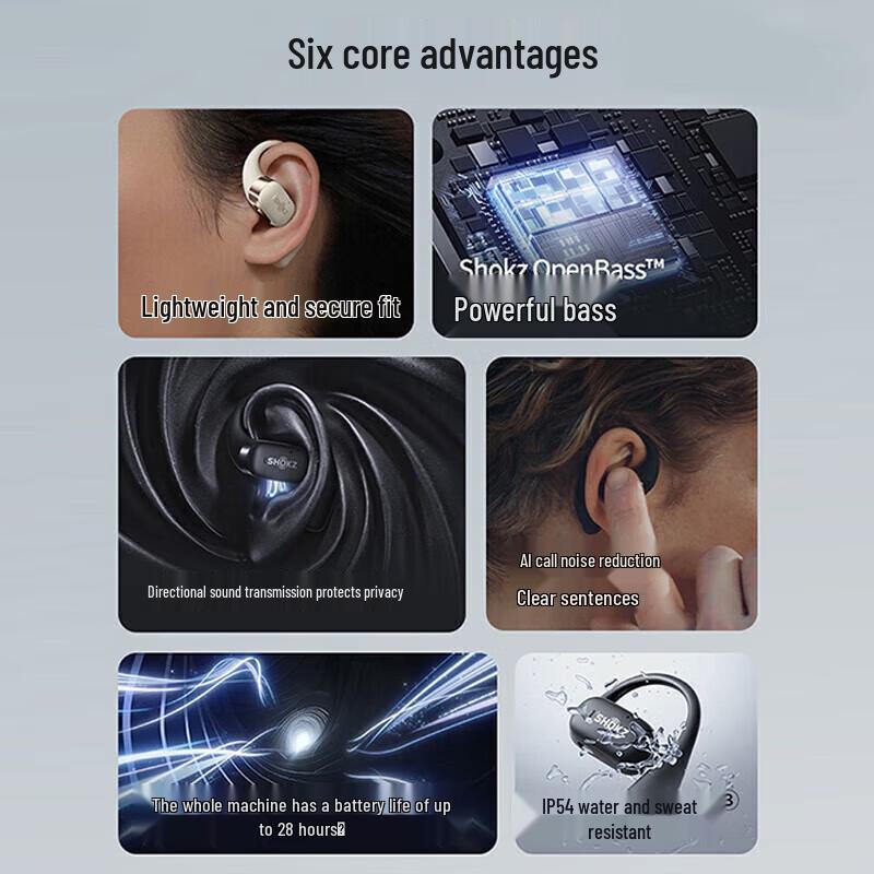 Shokz OpenFit Open-Ear Bluetooth Sport Earbuds