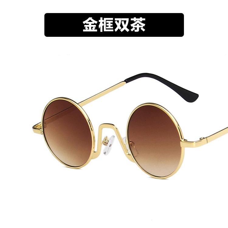 Metal round sunglasses women's retro small face new sunglasses ins Internet celebrity sunglasses