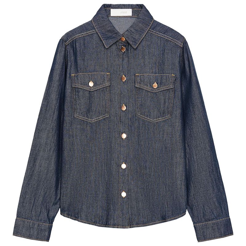 Zaprha 2025 Autumn New Fashion Beautiful Loose Casual Demin Shirt Women Temperament Simple 1416225