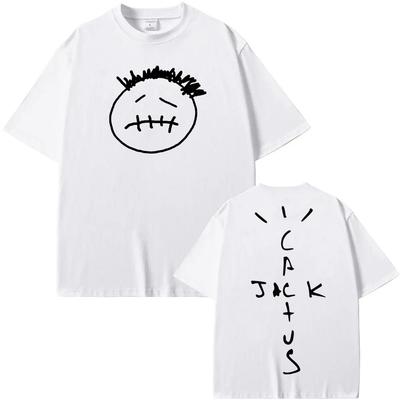 American Rapper and Travis T Shirt Short Sleeve Cotton Teeshirt Graphic Printing Scott Tshirt Hip Hop Punk Clothing Tops