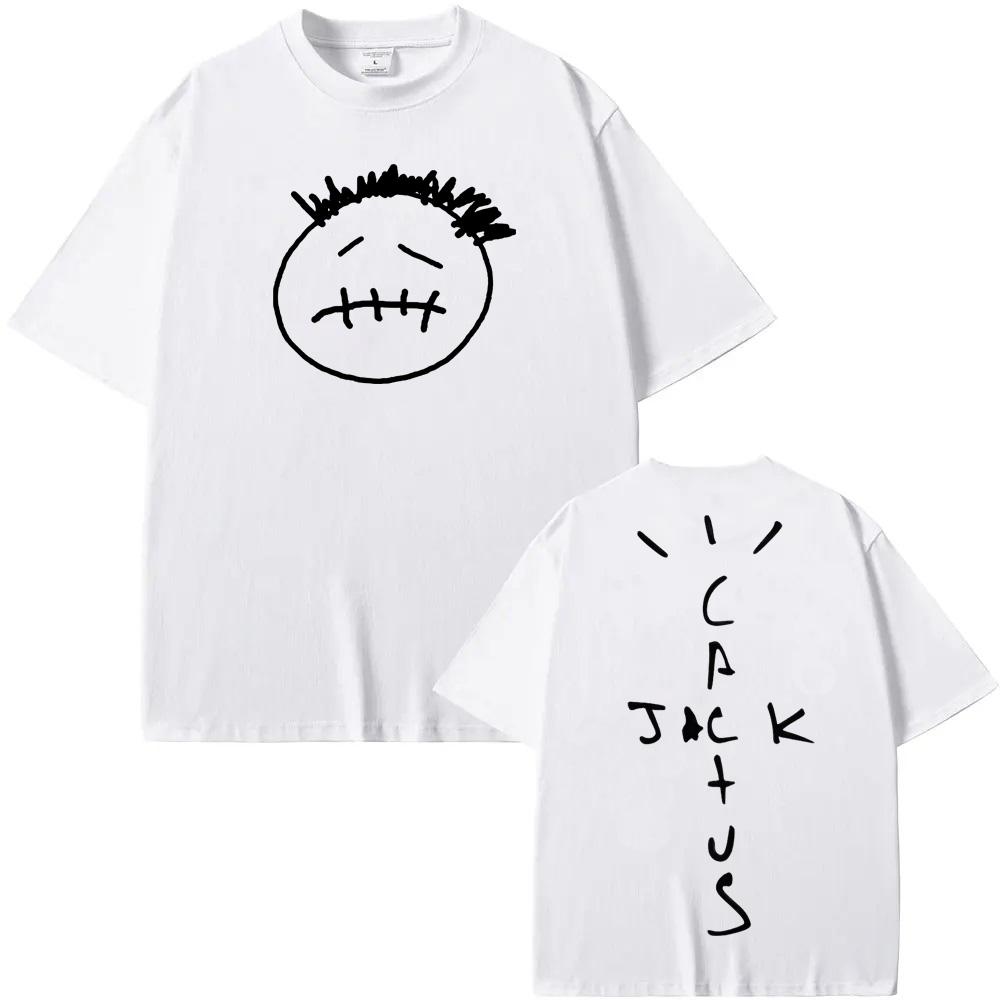 

Американський репер і футболка Travis з коротким рукавом 100% бавовняна футболка з графічним принтом Scott футболка хіп-хоп панк одяг топи M