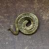 Cobra Coiled Snake Brass Solid Ornament Antique Style Tea Pet Desktop Car Decoration Copper Craft