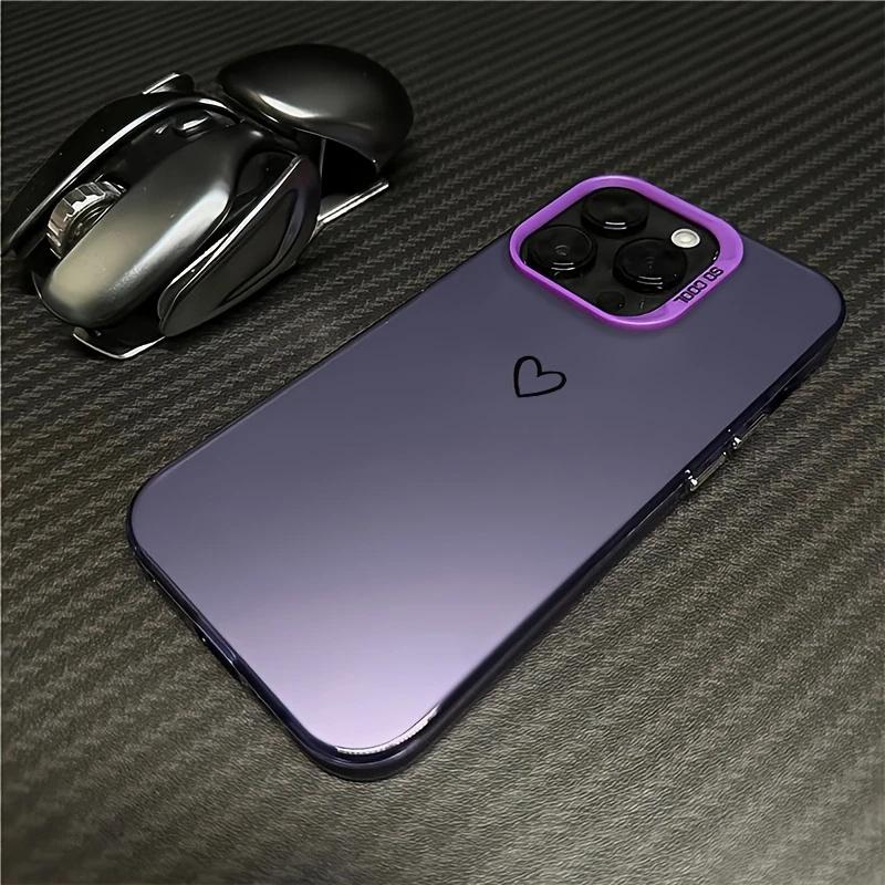 Minimalist Love Heart Print IMD Material Phone Case for iPhone 16 15 14 13 12 11 Pro Max XS X XR 8 7 Plus 16E Shockproof Cover