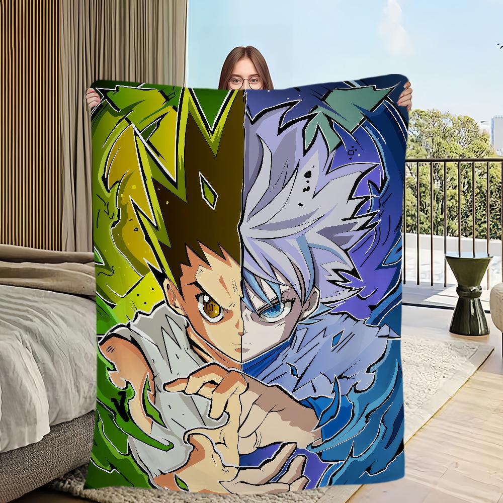 Comic Anime Kunst h-hunter h-hunter Gon Killua Flanell warm Komfort weiche Plüschdecke für Sofa Wohnzimmer Schlafzimmer Reise Geschenk
