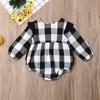 Neu Infant Kinder Baby Mädchen Plaid Kleidung Weihnachts Romper Overall