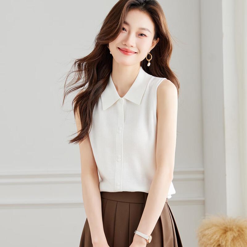 Srcr Women's Lapel Wool Blend Knit Vest