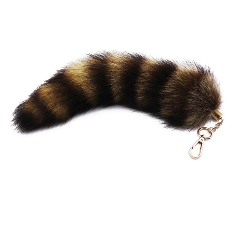 New Fashion Wolf Tail Fur Keychains Unisex Pendant Car Keyring Holder Key Chains Charm Bag Accessories Gifts