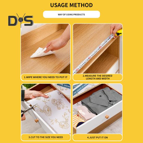Waterproof Shelf Liners for Kitchen Cabinet Drawer Non-Adhesive Non-Slip Kitchen Shelf Liners Shelf Paper Double Protection Design Cupboard Mat