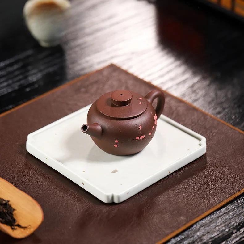 150ml Ancient Yixing Purple Clay Teapots Famous Artists Handmade Small Pot Raw Ore Purple Mud Tea Making Kettle Zisha Tea Set