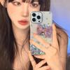 Applicable Apple 15/14 Pro Mobile Phone Case Pink Bow Iphone17max Silicone 13 Rhinestone Protective Case