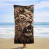 Roar Your Style with Our Majestic Lion-Print Beach Towel! Suitable for Towels, Bath Towels, Beach Towels