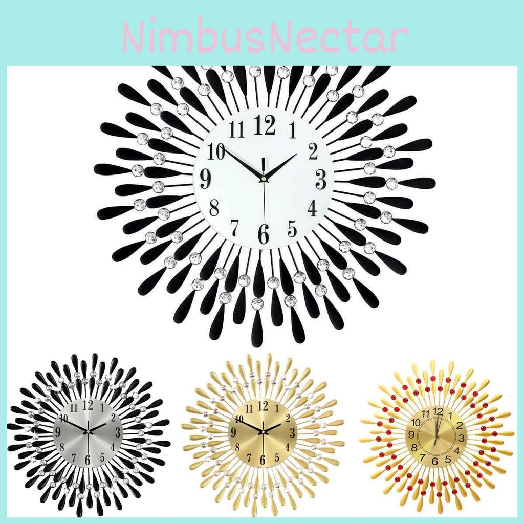 Modern Iron Art Wall Clock With Silent Sweep Movement For Living Room Decor