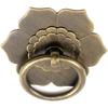 Drop Ring Knobs Antique Bronze Tone Ring Pulls Flower Shape Dresser Drawer Cabinet Pulls - 2pcs