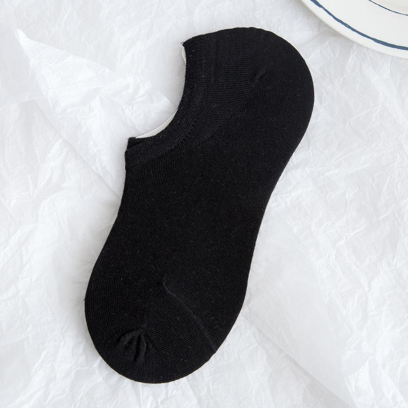 Ladies Spring and Summer Thin Lovely Trend Solid Color Breathable Invisible Cotton Socks