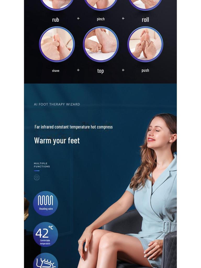 Full Automatic Cross-Border Foot Massager with Negative Ion & Airbag Kneading