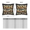 New Year 2026 Golden Pillow Cover  Novelty Pillow Case For Wedding Party Home Decor Soft Cushion Cover Gift