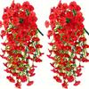 2pcs UV-Resistant Artificial Morning Glory & Eucalyptus Hanging Decor - Perfect for Home, Garden, Weddings | Versatile Outdoor