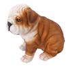 Statue eines englischen Bulldoggenwelpen, lebensechte Bulldoggenskulptur aus Kunstharz für Garten, Rasen, Veranda, Dekoration