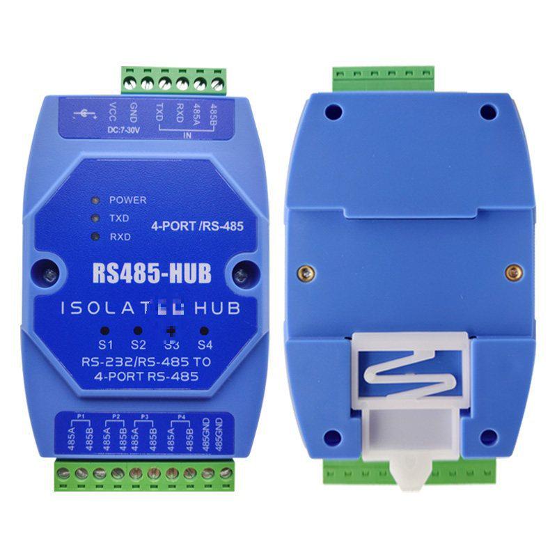 RS485 Industrial Grade 4-Port Hub Repeater with Lightning Protection, Isolated 1-in 4-out Configuration