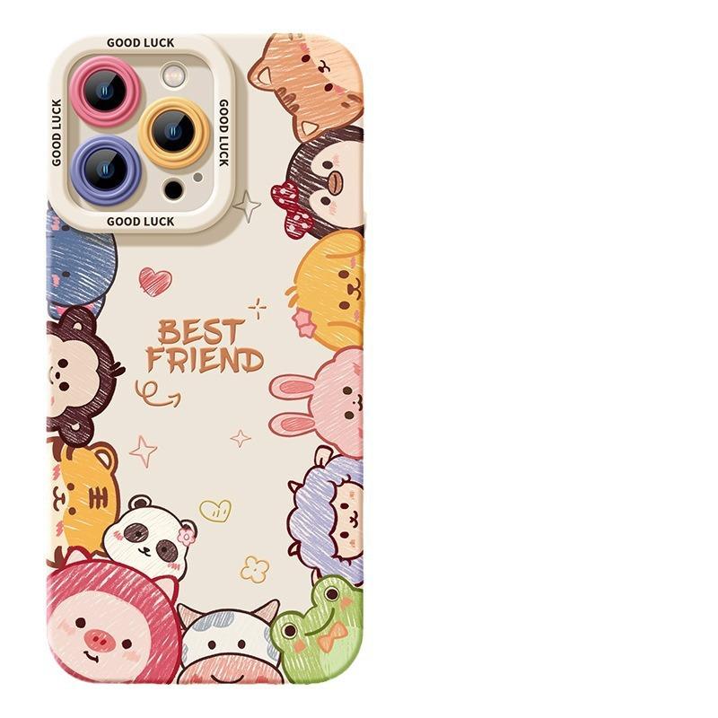 Cartoon Compatible with Apple 16, Anime 15plus14, Silicone Soft Case 13, Mini Phone Case Promax