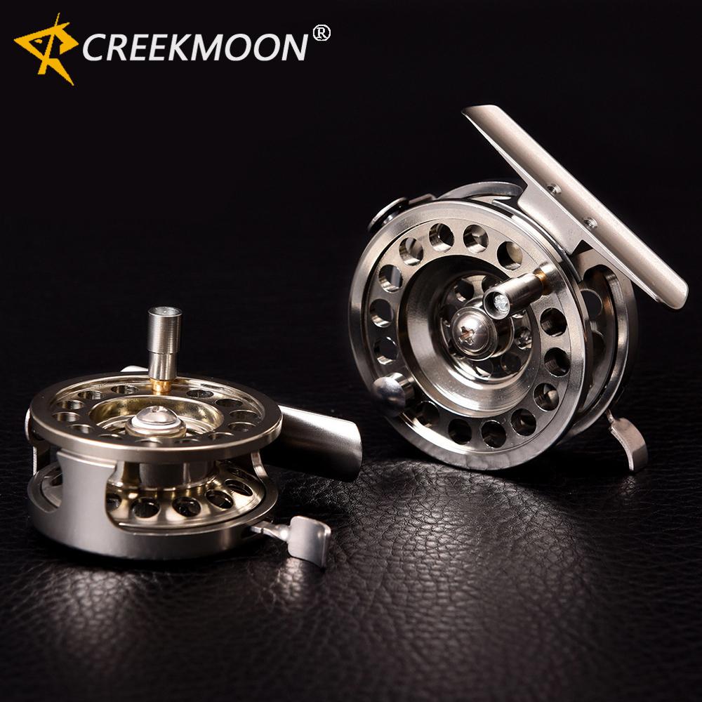 Vollaluminium Eisangelrolle Rechtshand V-Form Fliegenrad 50mm 60mm Fliegen Winterangelrollen Übersetzungsverhältnis 1:1 Für Draußen