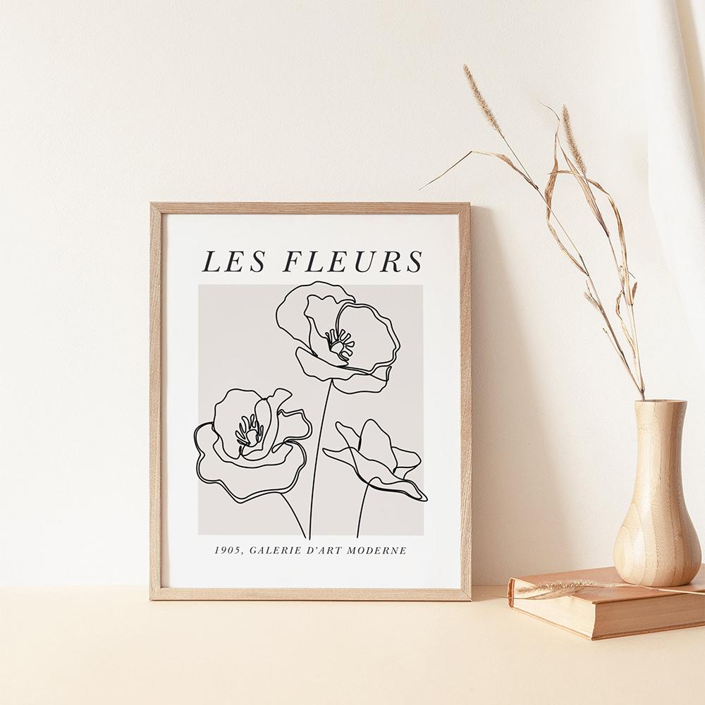 Abstract Matisse Posters Plant Leaf Coral Line Flower Nordic Wall Art Pictures Canvas Painting Prints Living Room Home Decor