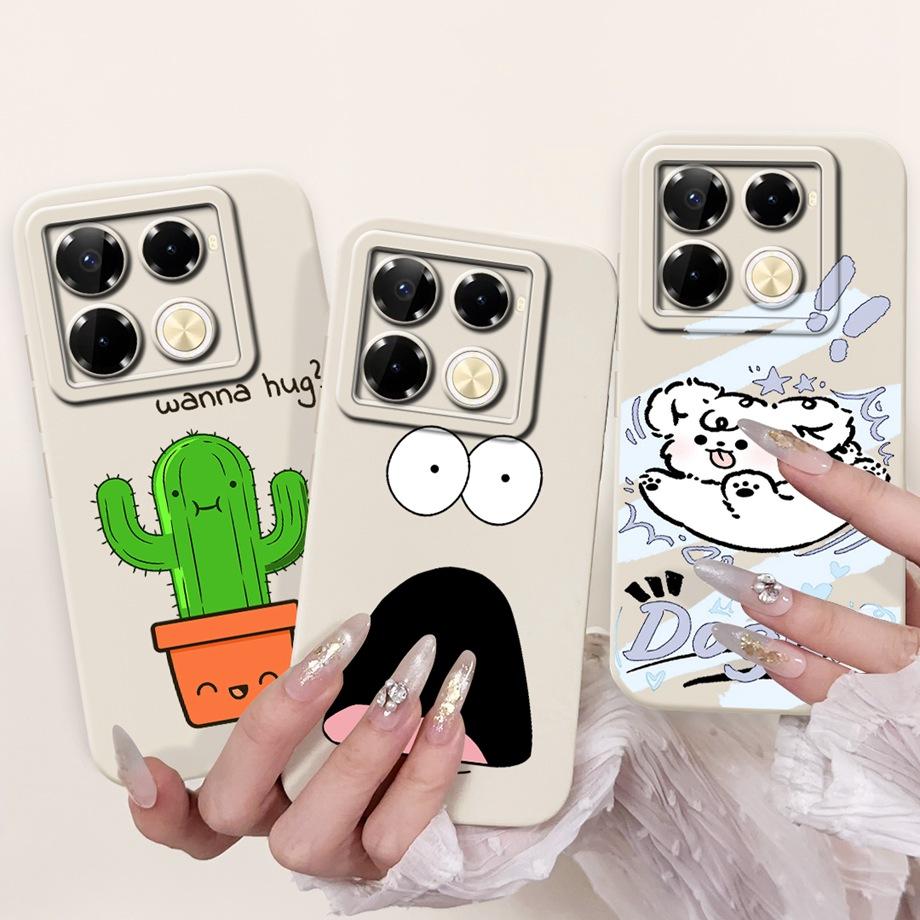 Soft TPU Candy Silicone Phone Case For Infinix Note 40 Pro Plus Note 40 4G 5G Back Cover Note40 4G Bumper Flower Girl Fashion