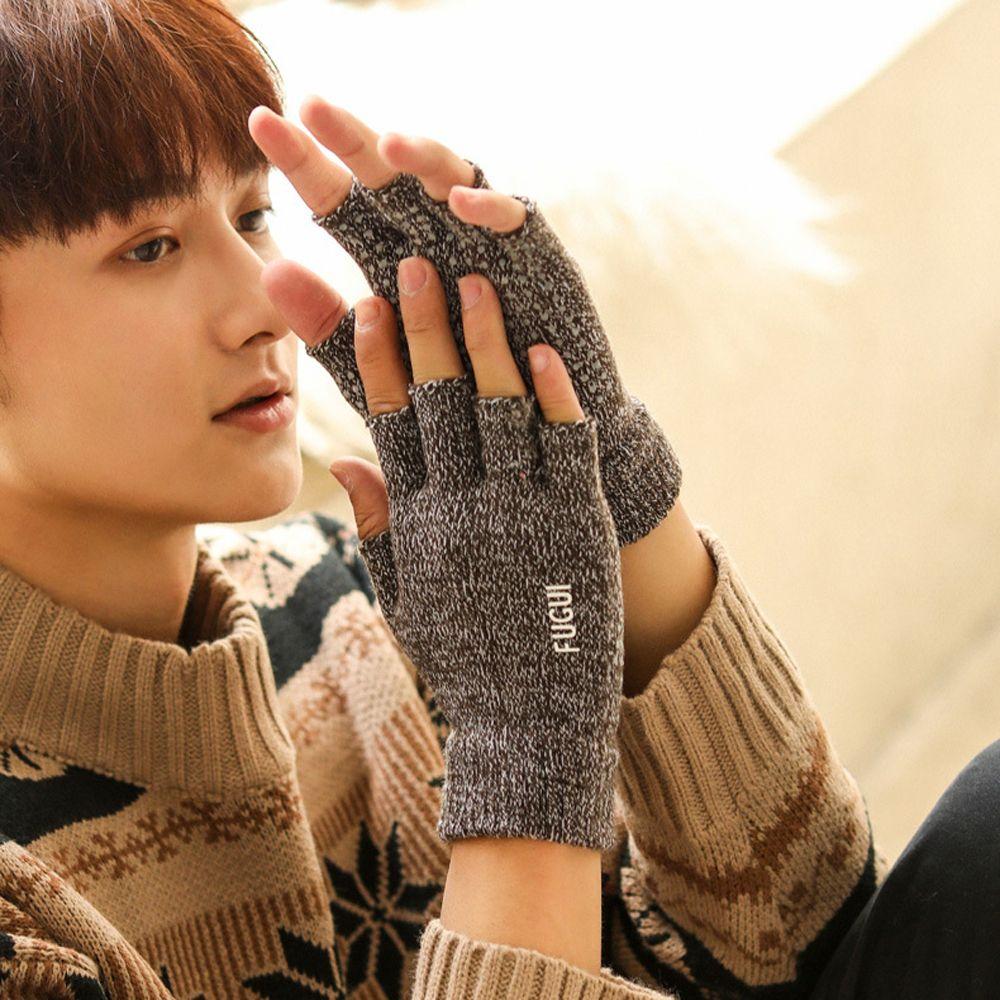 Half Finger Unisex Nylon Two Finger Driving Mittens  Mittens Man Gloves Cycling Gloves
