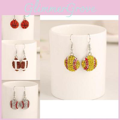 Water Diamond Baseball Hoop Earrings For Women With Sporty Style And Classic Design